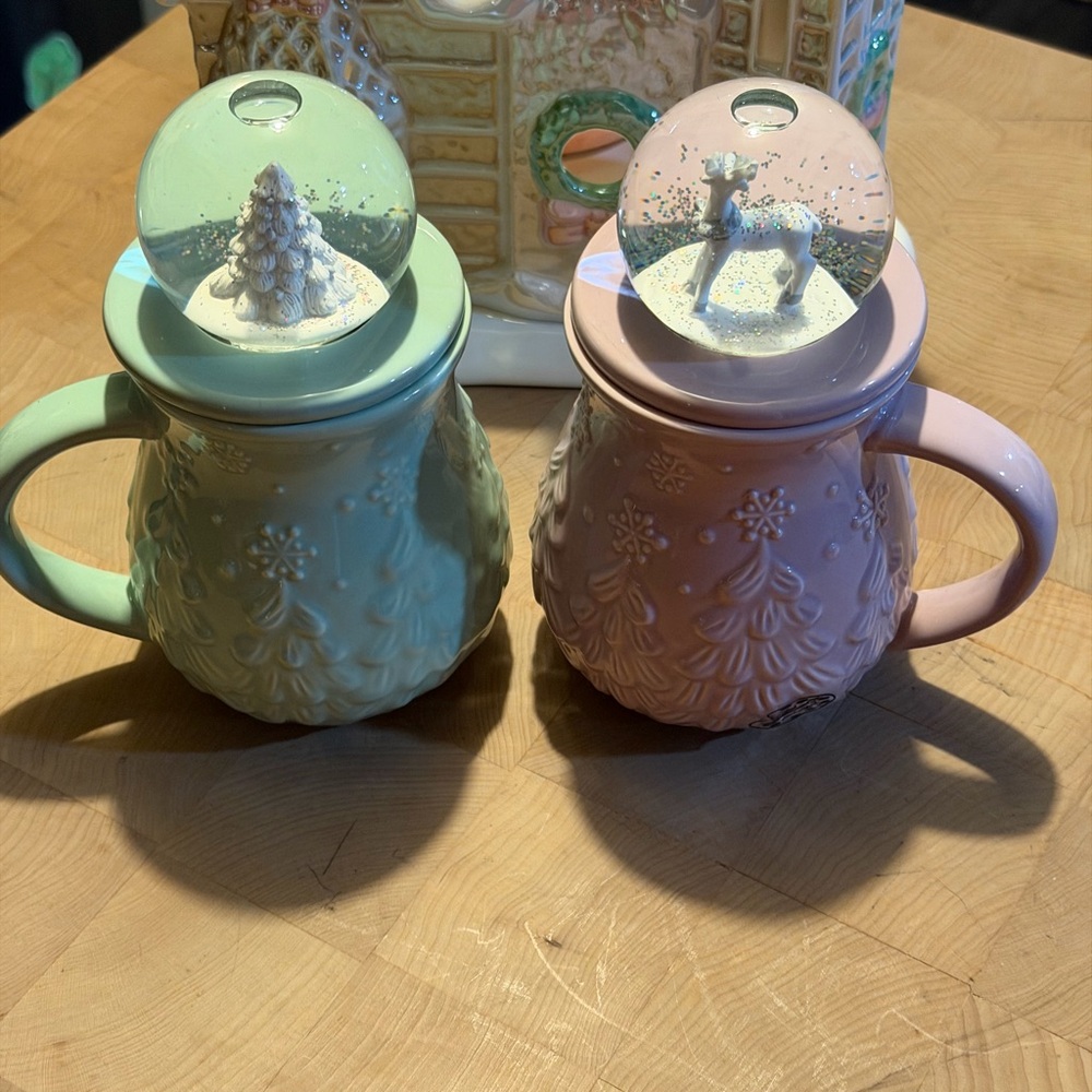 Temptations 16oz ‘Frosty Forest’ Lavender & Mint Snow-globes Coffee Mugs